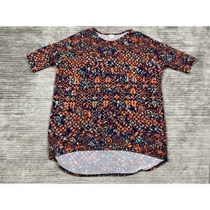 LulaRoe Dress Womens XL Multicolor Floral‎ Half Sleeve Mini Polyester Blend